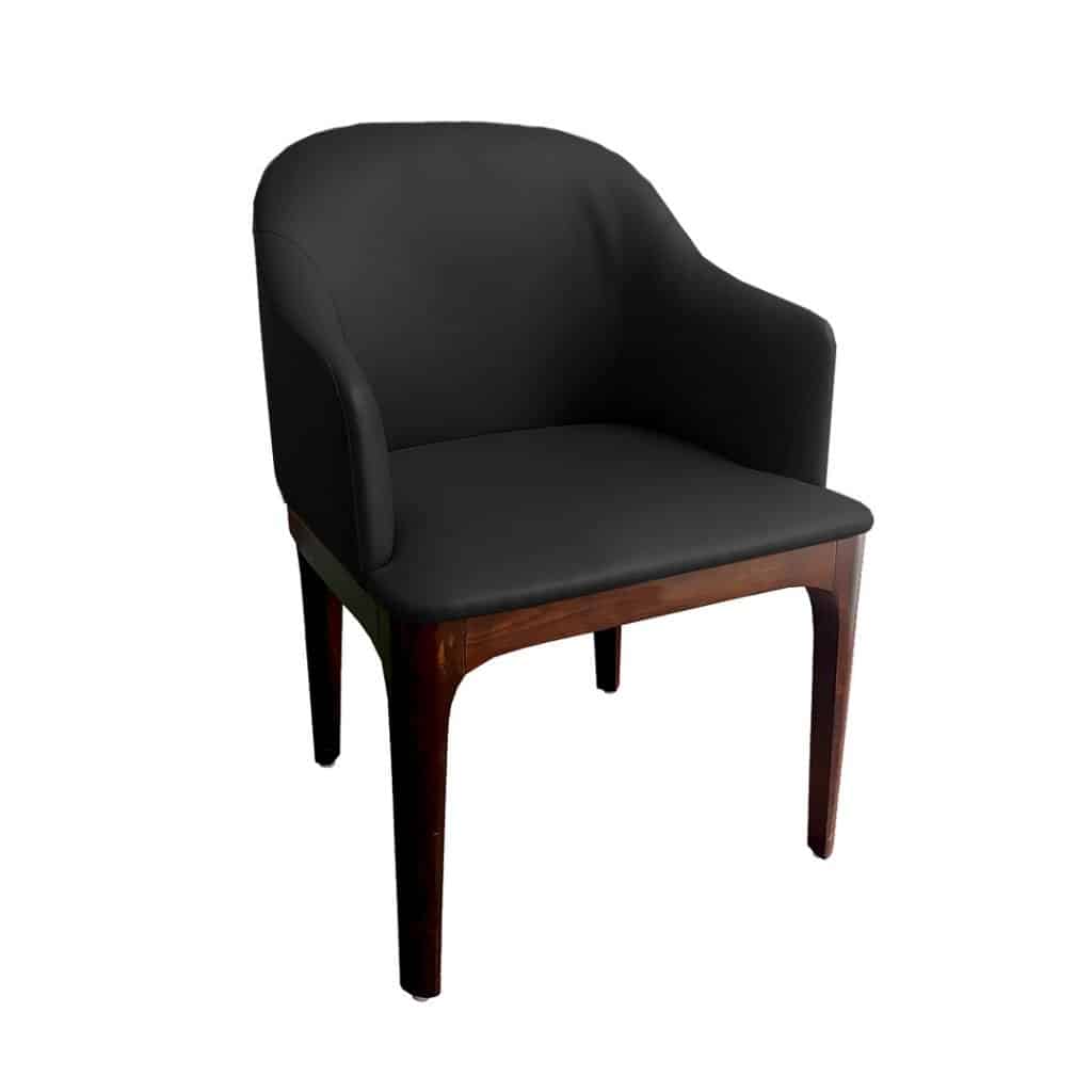 Black Upholstered Arm Chair